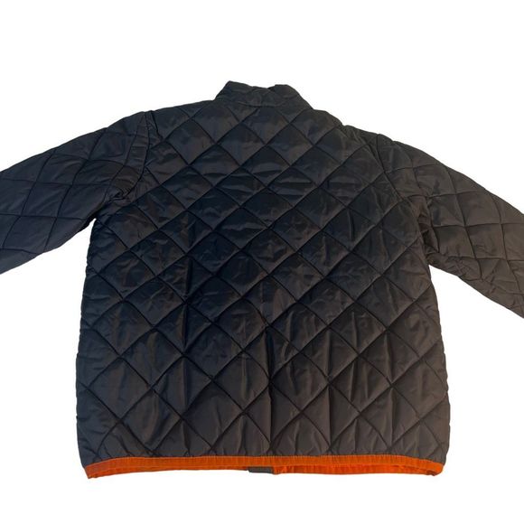 Lands’ End Boy’s Puffer Jacket Boy’s Size Large 6X / 7 Dark Blue Orange Full Zip - Picture 11 of 13